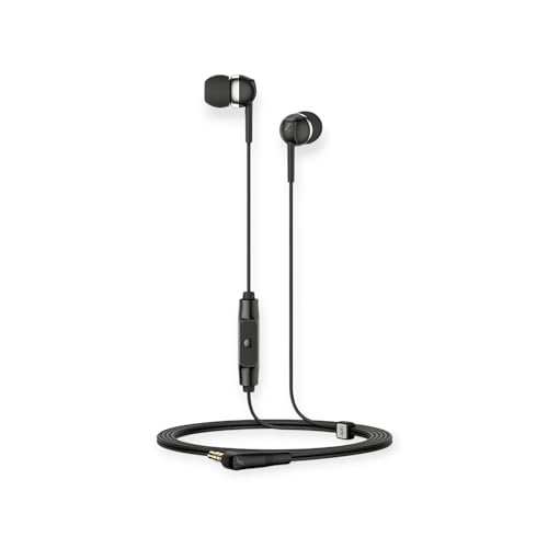 Sennheiser CX 80S in-ear headphones with integrated remote control, black, small on sale