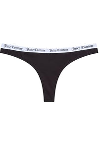 Thumbnail for Juicy Couture Damen Dana Cotton Thong 3-Pack Multipack Tanga Slip G-String Pack für Sport Freizeit Fitness in versch. Farben Unterwäsche, Black, (3er im Sale