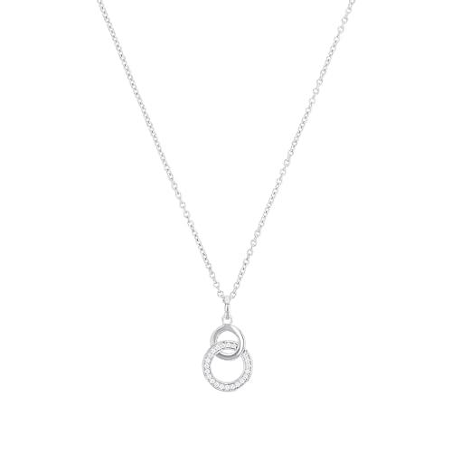 s.Oliver Kette mit Anhänger Edelstahl Damen Halsschmuck, mit Kristall, 42+3 cm, Silber, Kommt in Schmuck Geschenk Box, 2015126 im Sale