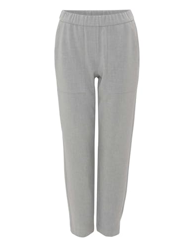 OPUS Damen Jogpants | Jogpants MYHA Relaxed aus weichem Flanell Stoff Hazy Fog Melange, 42 im Sale