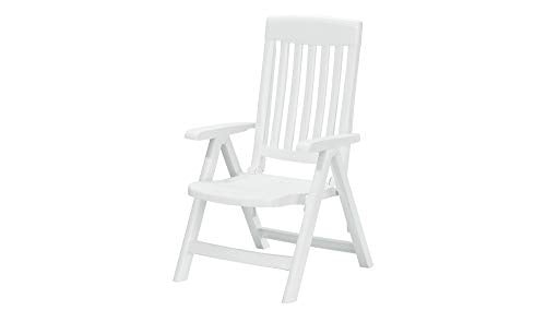 Sieger folding chair Palma solid plastic frame white, 67x62x105 cm on sale