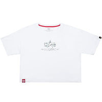 Thumbnail for Alpha Industries Women's Basic T COS HOL. Print Wmn T-Shirt, White/Silver Crystal, on sale