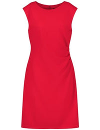 Thumbnail for Taifun Damen Ärmelloses Kleid mit seitlicher Raffung ärmellos unifarben knieumspielend, kurz Digital Red 40 im Sale