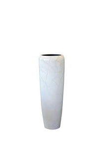 Thumbnail for VIVANNO Planter Planter Floor Vase Exclusive Cavita White Marble High Gloss 34 x 117 cm on Sale