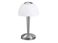 Thumbnail for Trio Leuchten LED-Tischleuchte in Nickel matt, Glas weiß satiniert, Touche-Dimmer mit 3 Helligkeitsstufen, inklusive 1 x 5W LED, Höhe - 28 cm 529990107 im Sale