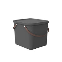 Thumbnail for Rotho Albula storage box 40l with lid, plastic (recycled PP), anthracite, 40l (40.0 x 40.0 x 34.0 cm), Not applicable in sale