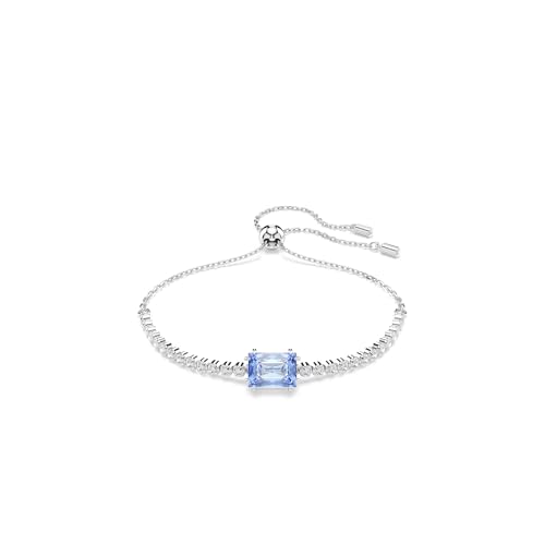 Swarovski Matrix Tennis Bracelet, Various Cuts, Blue, Rhodium-plated on Sale