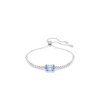 Thumbnail for Swarovski Matrix Tennis Bracelet, Various Cuts, Blue, Rhodium-plated on Sale