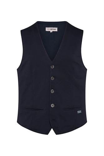 Camp David Herren Anzugweste aus diagonalem Jersey Blue Navy im Sale