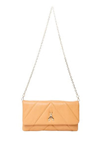 Thumbnail for PATRIZIA PEPE quilted leather shoulder bag with purple metal Fly, Eternity Brown (B800), one size on sale