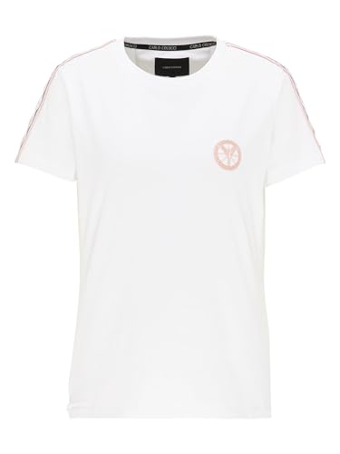Carlo Colucci Damen Basic T-Shirt Weiß M/38 im Sale