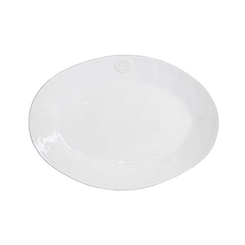 Costa Nova, Nova Kollektion, Steinzeug Geschirr, Platte, oval, weiß, 30 cm im Sale