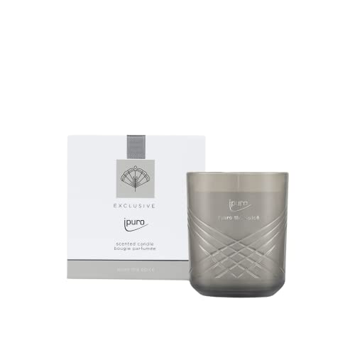 ipuro - decorative ipuro thé epicé scented candle - minimalist &amp; puristic scented candles in a glass - intense scented candles with mysterious &amp; invigorating fragrances - stylish candle 270 g