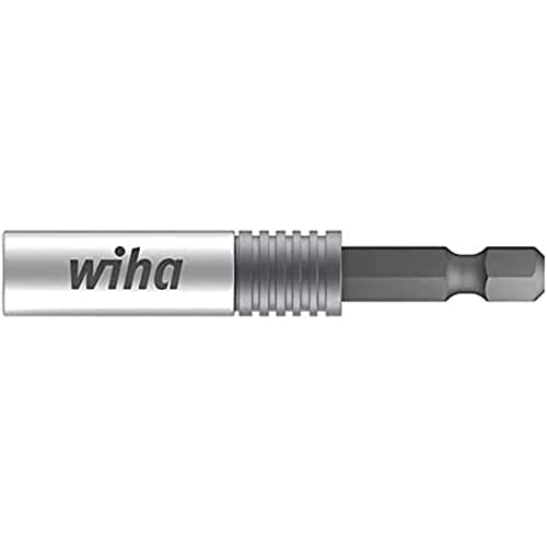 Wiha Bithalter CentroFix Super Slim mechanisch verriegelbar, Universalhalter 66 mm, extra starke magnetische Bit Halterung 1/4 für Akkuschrauber