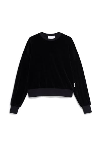 ARMEDANGELS Damen Sweatshirt Oversized Fit aus Samt LEDIANAA Oversized Fit Black im Sale