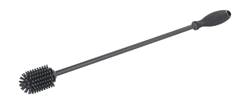 WENKO Silikon Flaschenbürste Sia, Lange Reinigungsbürste mit kleinem Bürstenkopf aus Silikon, zum Spülen von Flaschen, Karaffen und Thermoskannen mit schmaler Öffnung, Ø 3,5 x cm, Grau im Sale