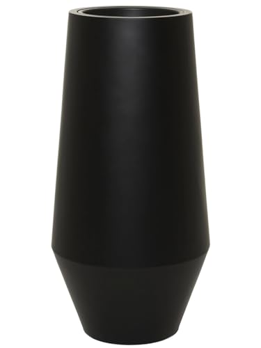 VIVANNO Planter Floor Vase Fiberglass BERBELA 80x40 cm - Large Design Vase Black Matt on Sale