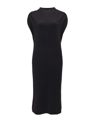 OPUS Damen Midikleid | Strickkleid WANONA Regular mit Wolle Black, 42 im Sale