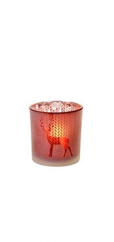 Sompex - AWHIA, tealight holder deer small - glass, red (34604) on sale
