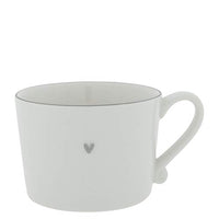 Thumbnail for Becher mit Henkel little Heart Keramik weiss grau Keramikgeschirr Kaffeebecher BC Cup Küche Gedeckter Tisch im Sale