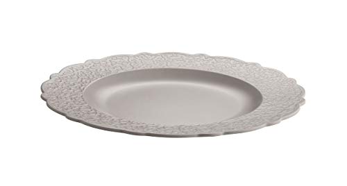 Alessi, Dressed en plein air MW72/1 WG, Speiseteller aus Melamin mit Reliefdekor, Warm Grey. im Sale