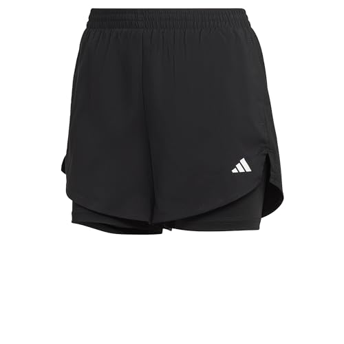adidas Damen AEROREADY Made for Training Minimal Two-in-One Shorts, Black / White, im Sale