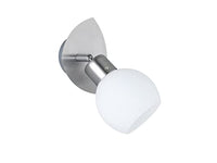 Thumbnail for Trio Leuchten LED-Spot in Nickel inklusiv 1x E14, 4 Watt LED, 13x9 cm, Glas opal matt weiß 824810107 im Sale