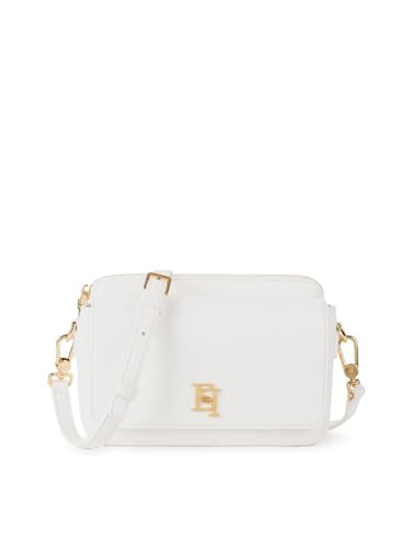 Elisabetta Franchi Camera Bag weiß mit Tasche und Metalllogo BS12A41E2 360 UNI, Weiß im Sale