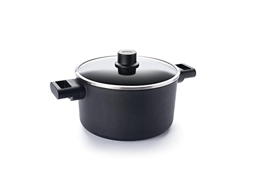 Woll Diamond Logic XR Topf mit Glasdeckel in Box - Induktiv -, Ø 24 cm, 14 cm hoch, 4.5 Liter, mit 2 Seitengriffen - Geeignet für alle Herdarten, Aluminiumguss, Antihaft-Versiegelung im Sale