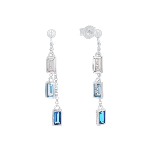 s.Oliver Ohrstecker 925 Sterling Silber Damen Ohrschmuck, mit Zirkonia synth., 3,7 cm, Silber, Kommt in Schmuck Geschenk Box, 2031441 im Sale