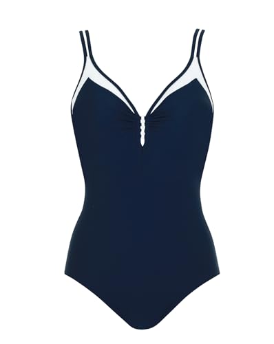 Sunflair Badeanzug mit Softcups und tiefen Rücken nachtbau/weiß C im Sale