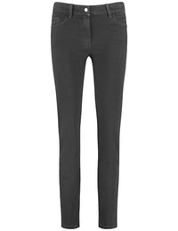 Thumbnail for Gerry Weber Damen 5-Pocket Jeans ALIS꞉SA unifarben, Washed-Out-Effekt reguläre Länge, 7/8 Länge Black Black Denim 34 im Sale