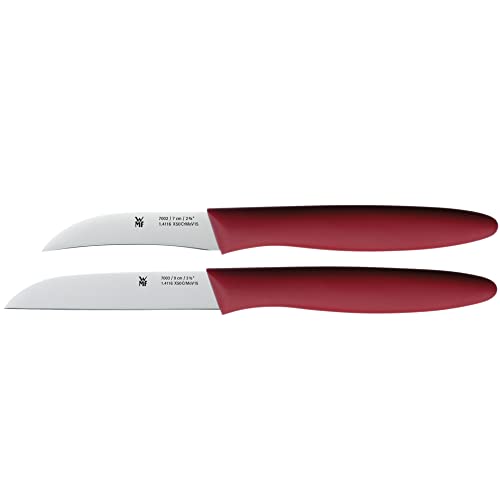 WMF Messerset 2-teilig, mit Schälmesser, Gemüsemesser, Spezialklingenstahl, Griffe aus Kunststoff, Kartoffelmesser, Küchenmesser Set, rot im Sale