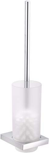 KEUCO Toilettenbürsten-Garnitur aus Kristall-Glas matt und Metall Chrom, Wandmontage, WC-Bürste mit Halterung für Bad und Gäste-WC, Edition 11 im Sale