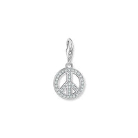 Thumbnail for Thomas Sabo Damen Charm-Anhänger Peace weiße Steine Charm Club 925 Sterlingsilber 1880-051-14 im Sale
