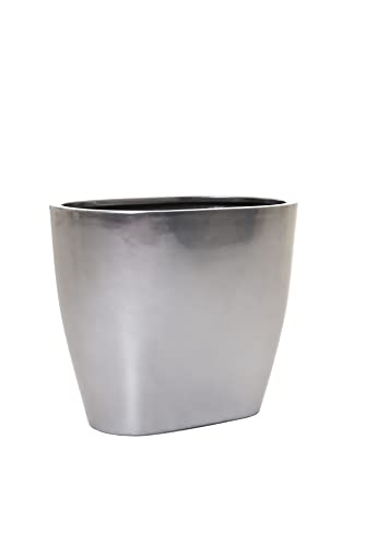 VIVANNO Planter Plant Pot Flower Pot Fiberglass VOLUMA 45x54x34 Silver Metallic on Sale
