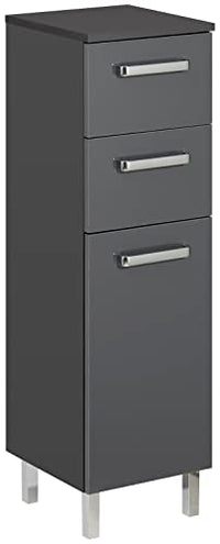 Thumbnail for Pelipal Badezimmerschrank Quickset 311 in Anthrazit Glanz, 30 cm breit | Unterschrank mit 1 Tür, 2 Schubkästen und 1 Einlegeboden im Sale
