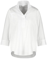 Thumbnail for Gerry Weber Damen 3/4 Arm Bluse aus Baumwolle 3/4 Arm, geknöpfte Armschlitze, Manschetten unifarben Light Blue 36 im Sale