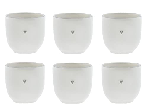 Bastion Collections 6er Set Eierbecher Heart mit kleinem grauen Herz H. 6cm im Sale