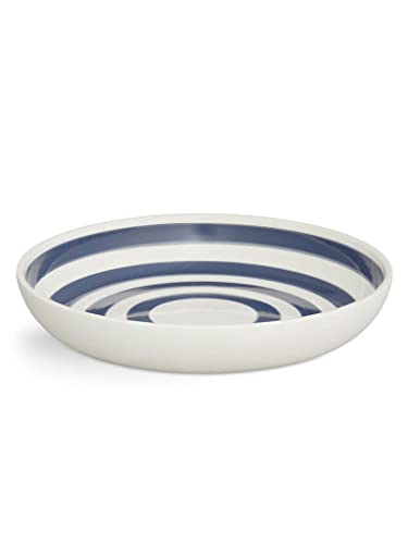 Kähler Platte Ø30 cm Omaggio legendäres Design mit handgemalte Streifen, blau im Sale