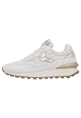 VOILE BLANCHE QWARK Hype Woman-Sneaker aus Veloursleder und technischem Gewebe-Weiß, Weiß-Platin 42 im Sale