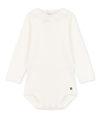 Petit Bateau Baby Mädchen Langarm-Body mit Kragen, Weiss Marshmallow, 3 Jahre im Sale