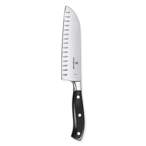 Victorinox Grand Maître, professional Santoku knife, extra sharp blade, hollow ground, 17 cm, plastic handle, stainless steel, black on sale