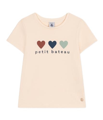 Petit Bateau Girls' A0A5G T-Shirt, Avalanche/Beach, 4 Years on Sale