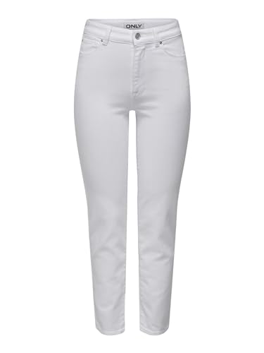 ONLY Damen Jeans ONLEMILY CRO790 - Straight Fit - Weiss - White W25-W33 Stretch, im Sale