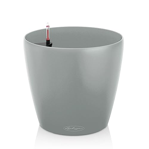 LECHUZA-Pflanzgefäß CLASSICO Color ECO 35 Hellgrau Pflanzgefäß mit Bewässerungssystem und Wasserstandsanzeiger|aus 100 Prozent recyceltem Kunststoff Matte Oberfläche Ø 34,5 x 32,5 cm 18930 im Sale
