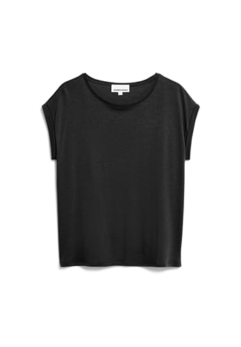 ARMEDANGELS Damen T-Shirt aus Tencel™ Lyocell Mix JILAANA Regular Fit Black im Sale