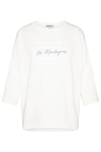 SOCCX Damen Sweatshirt mit tonigen Rubber Prints Ivory im Sale