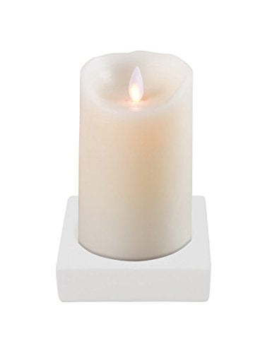 Sompex - KRISMASI, square candle holder - ceramic, white (5210) on sale
