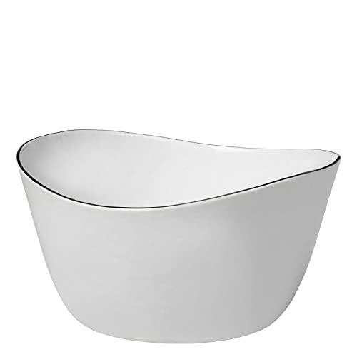 Broste Copenhagen Salt Schale aus Keramik in der Farbe Weiß-Schwarz, Maße: 24cm x 13cm, 14533472 im Sale